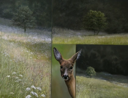 Schilderij:Ree compositie, Berndt Hanrath